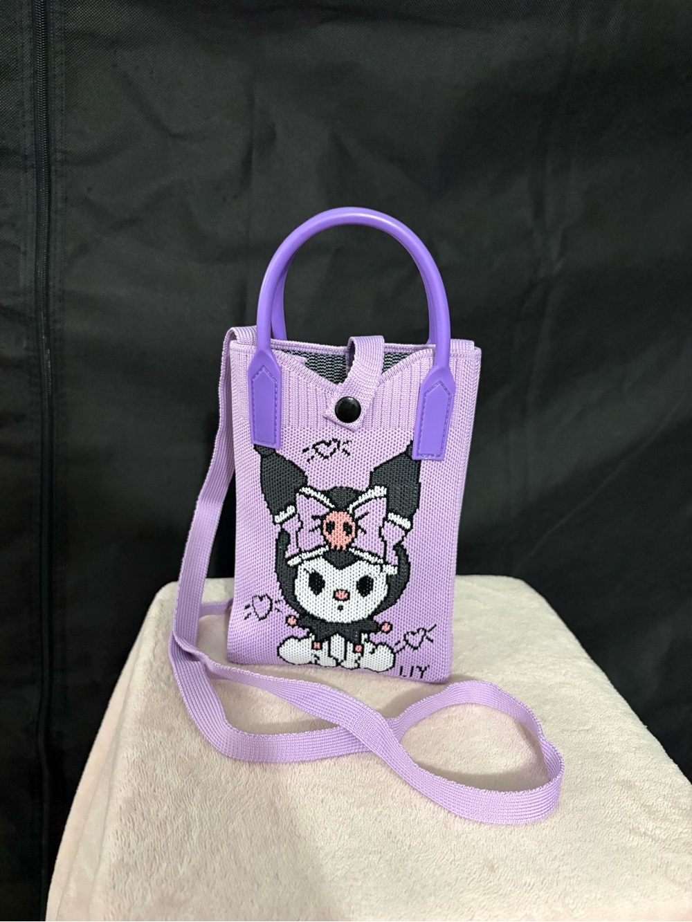 Lavender Mini Crossbody Bag – Purple Handles - Picture 2 of 3